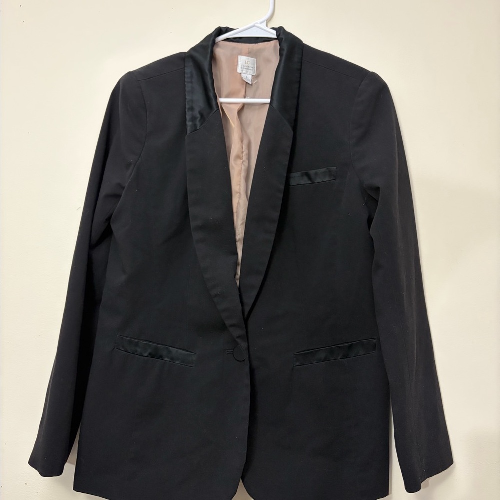 LC Lauren Conrad Black Satin Blazer